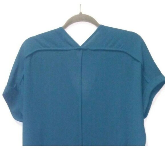 Womens Anthropologie Lush Top Sz XS RELAXED/BAGGY FIT teal green blue slipover - Picture 4 of 6